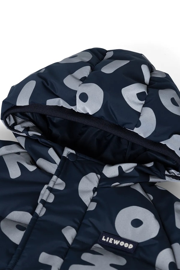 Пухова куртка дитяча Liewood Adelina Reflective Down Jacket колір темно-синій фото 3