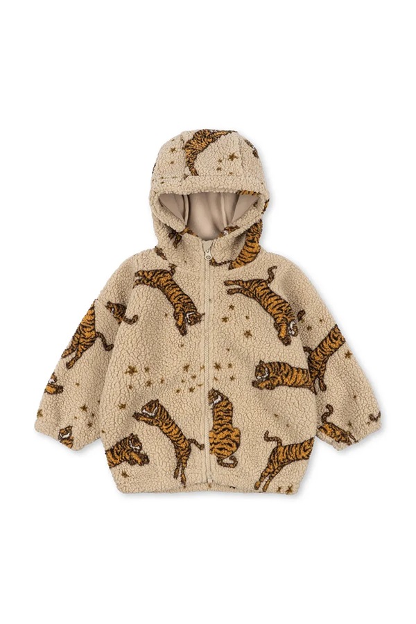 Куртка дитяча Konges Sløjd JODY TEDDY HOODIE GRS колір коричневий