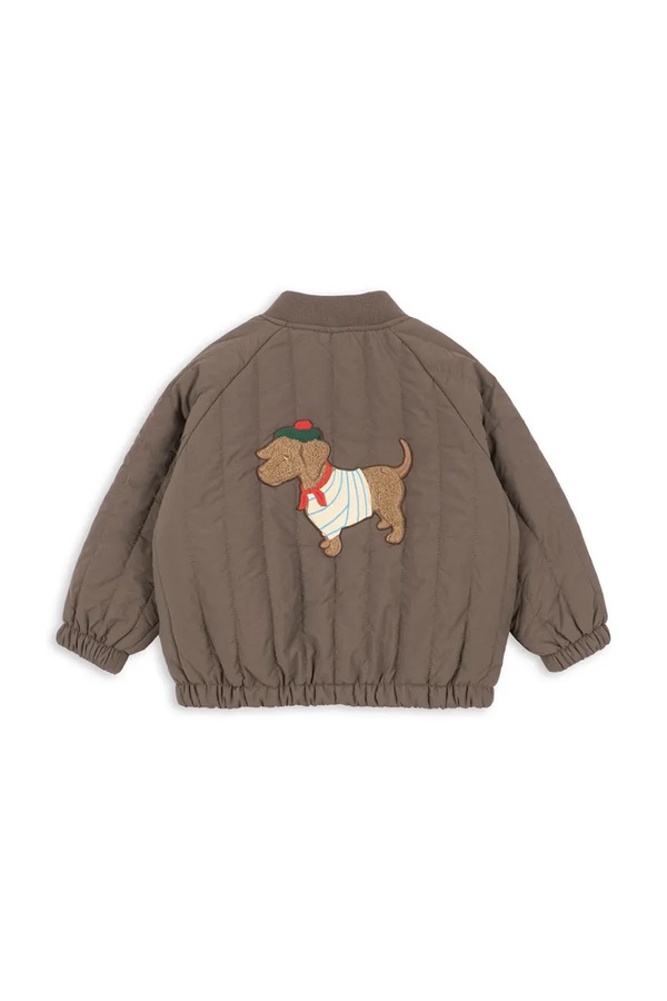 Куртка-бомбер дитяча Konges Sløjd JUNO TERRY BOMBER JACKET колір коричневий