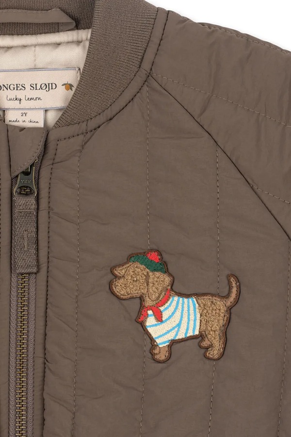 Куртка-бомбер дитяча Konges Sløjd JUNO TERRY BOMBER JACKET колір коричневий фото 4