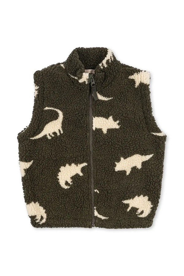 Безрукавка дитяча флісова Konges Sløjd JODY TEDDY VEST GRS колір зелений
