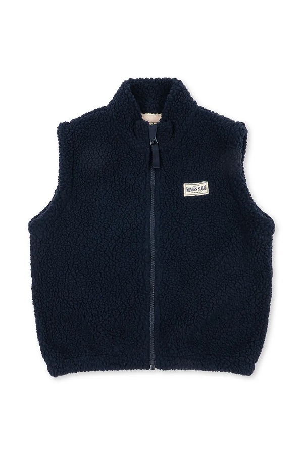 Безрукавка дитяча флісова Konges Sløjd JODY SOLID TEDDY VEST GRS колір темно-синій