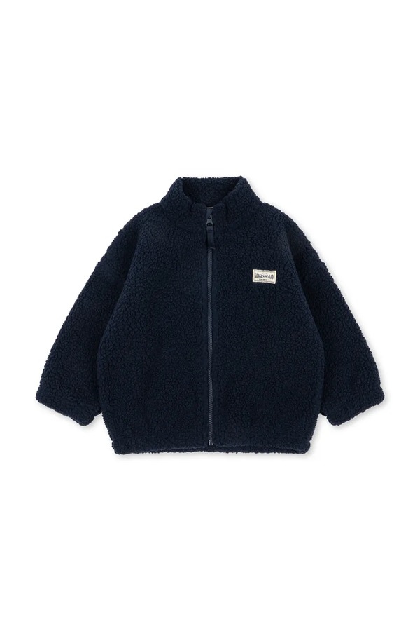 Куртка дитяча флісова Konges Sløjd JODY SOLID TEDDY JACKET GRS колір темно-синій