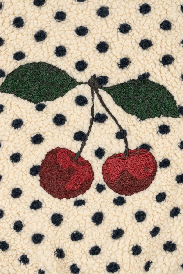 Куртка дитяча флісова Konges Sløjd JODY EMBROIDERY TEDDY JACKET GRS колір бежевий фото 3