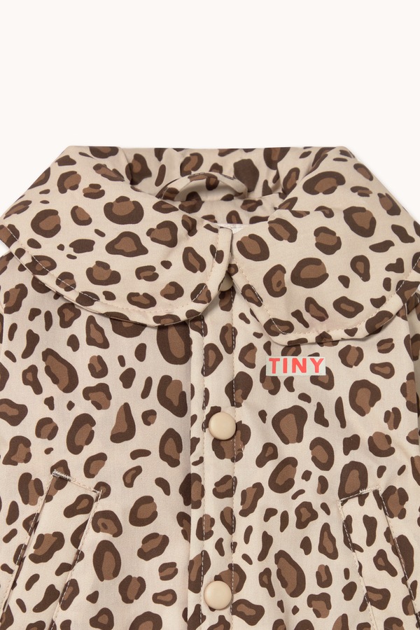 Куртка для немовлят з бавовною Tinycottons ANIMAL PRINT BABY PADDED JACKET колір бежевий фото 3
