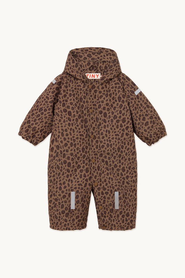 Зимовий комбінезон дитячий Tinycottons ANIMAL PRINT SNOW ONE-PIECE колір коричневий
