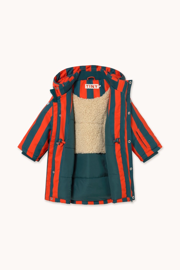 Зимова куртка дитяча Tinycottons RED STRIPES SNOW JACKET колір червоний фото 3