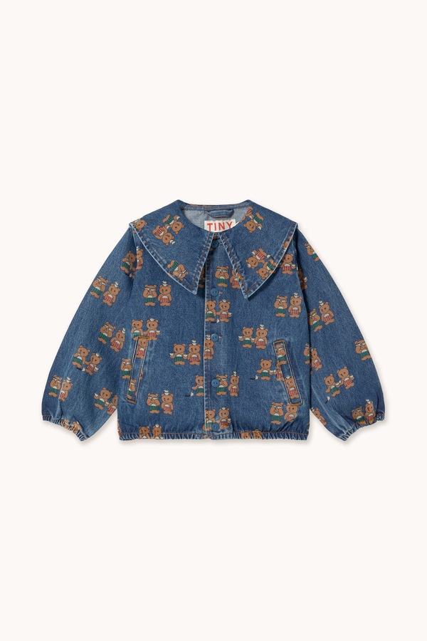 Джинсова куртка дитяча бавовняна Tinycottons TINY TEA ROOM DENIM JACKET колір блакитний фото 2