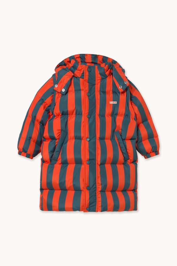 Стьобана куртка дитяча Tinycottons RED-BLUE STRIPES PADDED JACKET колір червоний фото 2