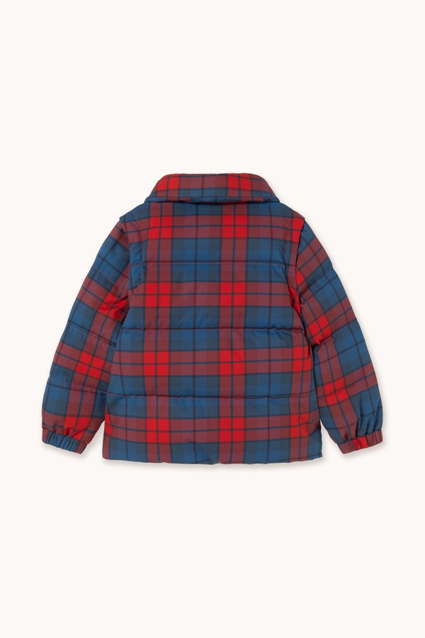 Стьобана куртка дитяча з бавовною Tinycottons CHECK SHORT PADDED JACKET колір червоний фото 3