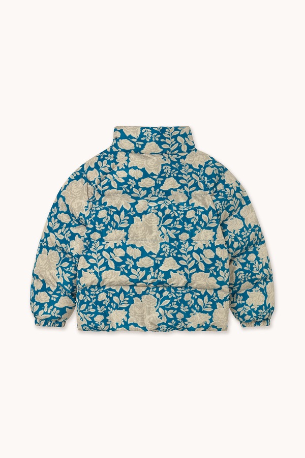 Стьобана куртка дитяча Tinycottons WHITE ROSES SHORT PADDED JACKET колір блакитний фото 3