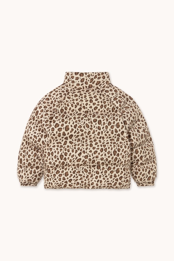 Стьобана куртка дитяча з бавовною Tinycottons ANIMAL PRINT SHORT PADDED JACKET колір коричневий фото 3