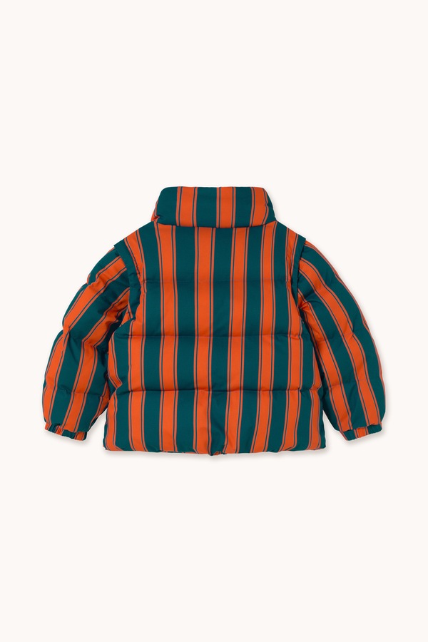 Стьобана куртка дитяча бавовняна Tinycottons RETRO STRIPES SHORT PADDED JACKET колір червоний фото 3