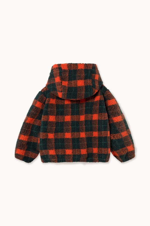 Кофта на застібці з капюшоном дитяча флісова Tinycottons RED CHECK SHERPA HOODIE колір червоний фото 3