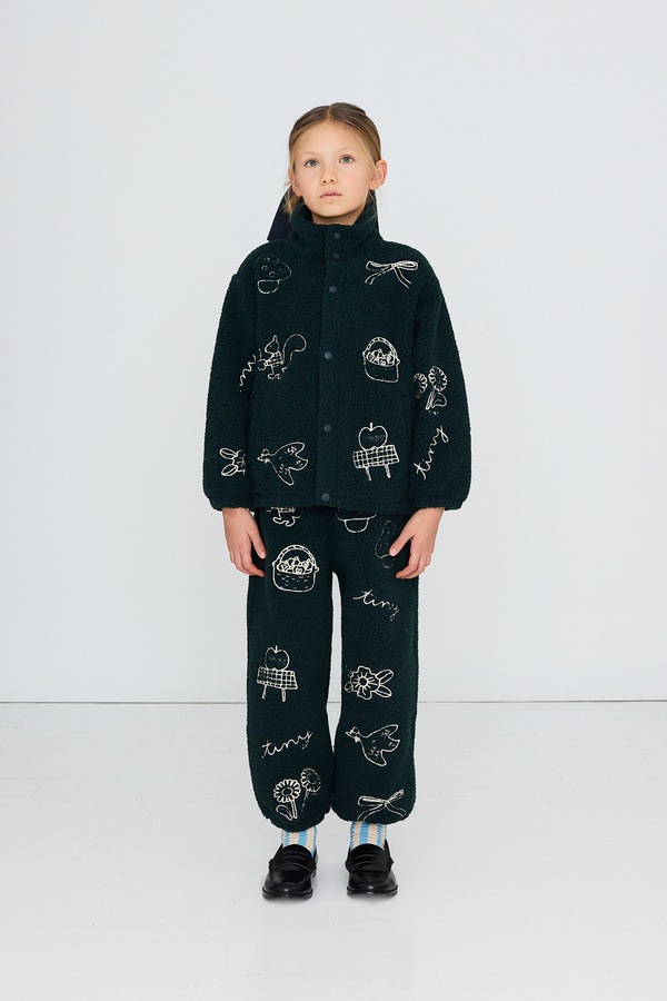 Кофта на застібці дитяча флісова Tinycottons TINY APPLES SHERPA JACKET колір темно-синій