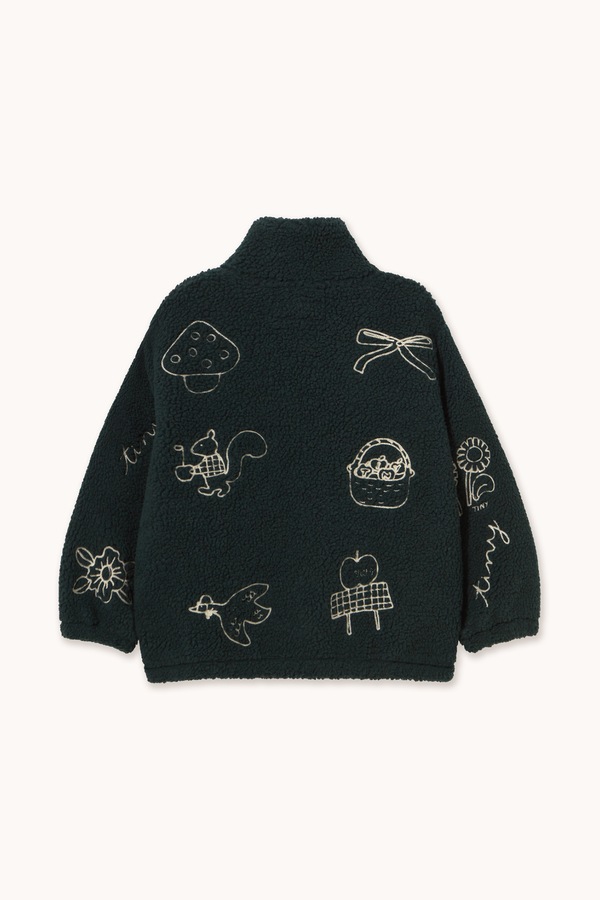 Кофта на застібці дитяча флісова Tinycottons TINY APPLES SHERPA JACKET колір темно-синій фото 3