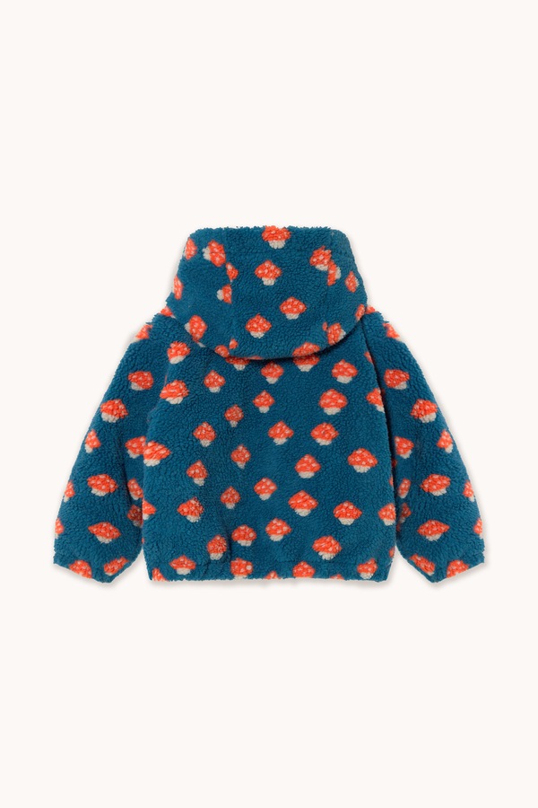 Кофта на застібці з капюшоном дитяча флісова Tinycottons TINY MUSHROOMS SHERPA HOODIE колір темно-синій фото 3