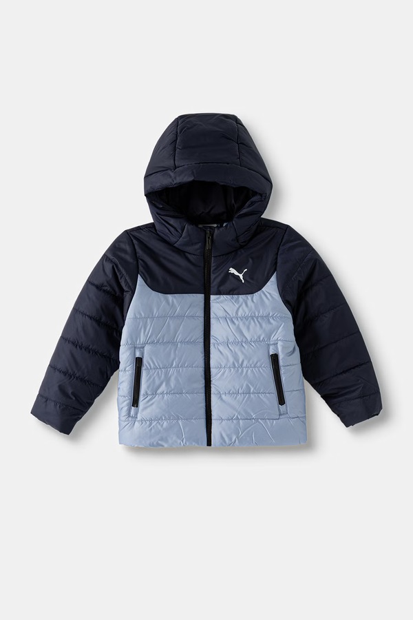 Коротка куртка дитяча Puma ESS Hooded Padded Jacket колір темно-синій