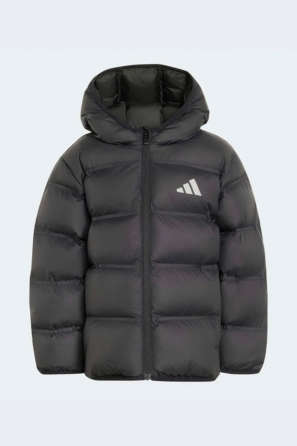 Стьобана куртка дитяча adidas колір чорний фото 2