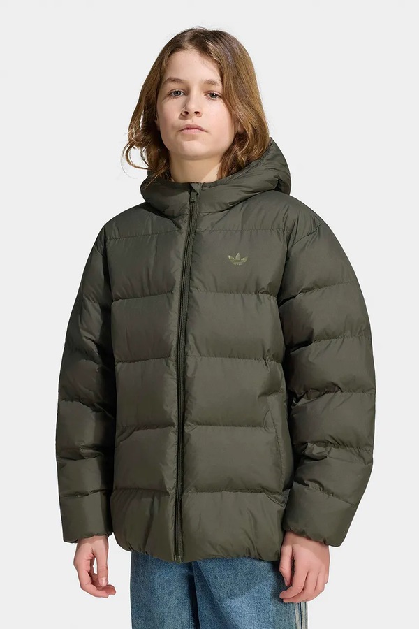 Стьобана куртка дитяча adidas Originals колір зелений фото 3