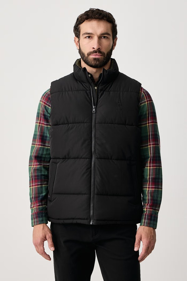 Безрукавка чоловіча U.S. Polo Assn. Wide Baffle Gilet колір чорний