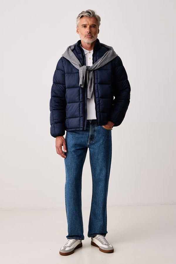 Стеганая куртка мужская U.S. Polo Assn. BOX QUILT PUFFER цвет темно-синий