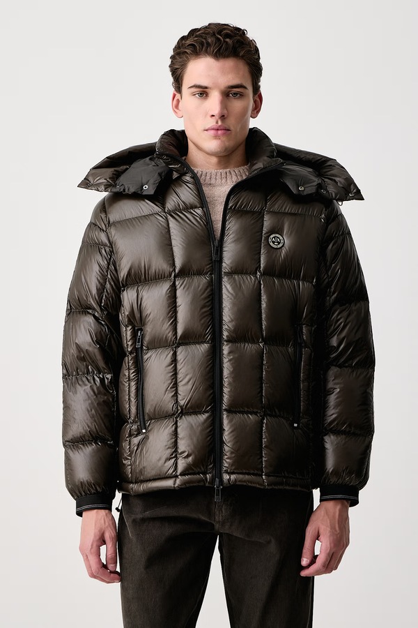 Пухова куртка чоловіча Armani Exchange колір сірий
