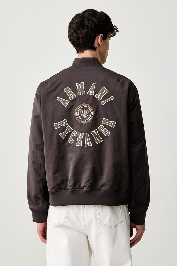 Двостороння куртка чоловіча Armani Exchange колір чорний фото 3
