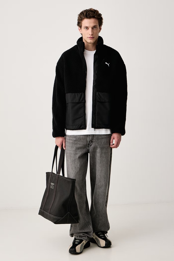 Коротка куртка чоловіча Puma Sherpa колір чорний
