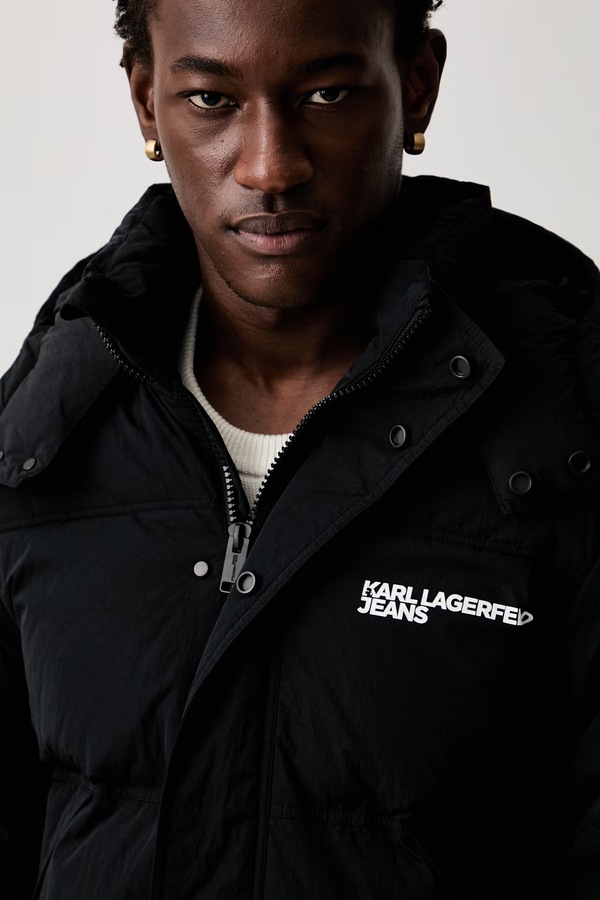 Стьобана куртка чоловіча Karl Lagerfeld Jeans колір чорний фото 4