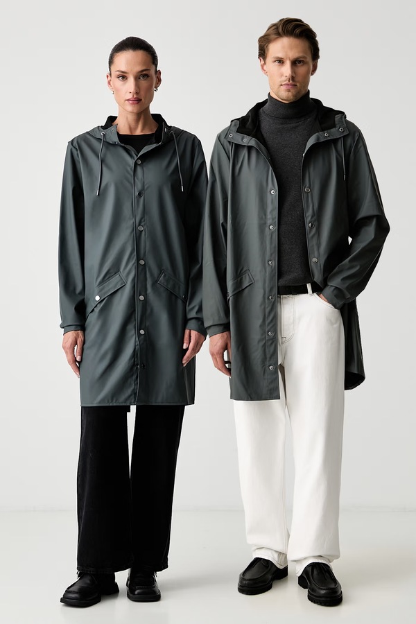 Протидощова куртка Rains Long Jacket W3 колір сірий