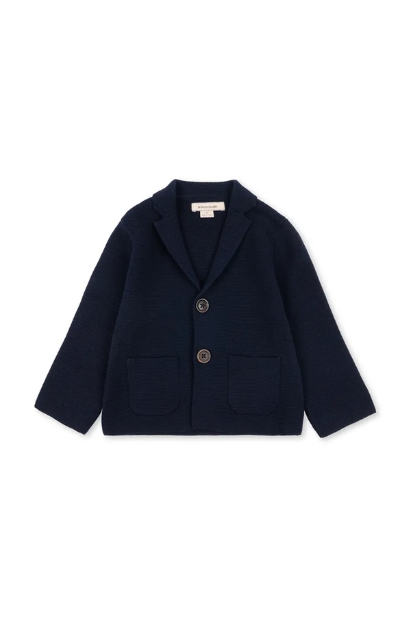 Кардиган дитячий бавовняний Konges Sløjd GABRIEL KNITTED BLAZER колір темно-синій