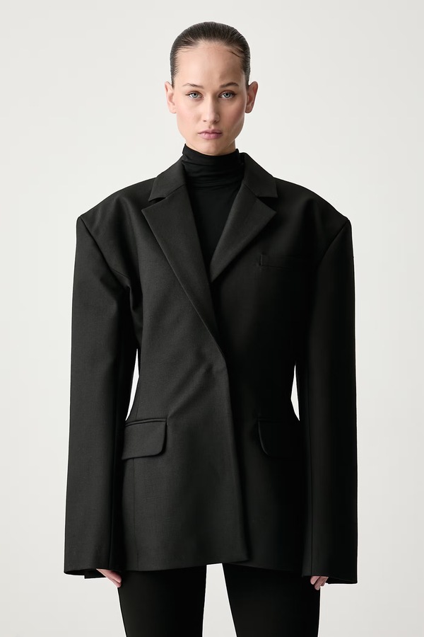Піджак жіночий з додаванням вовни Le Privé MAGALL BLAZER NOIR колір чорний