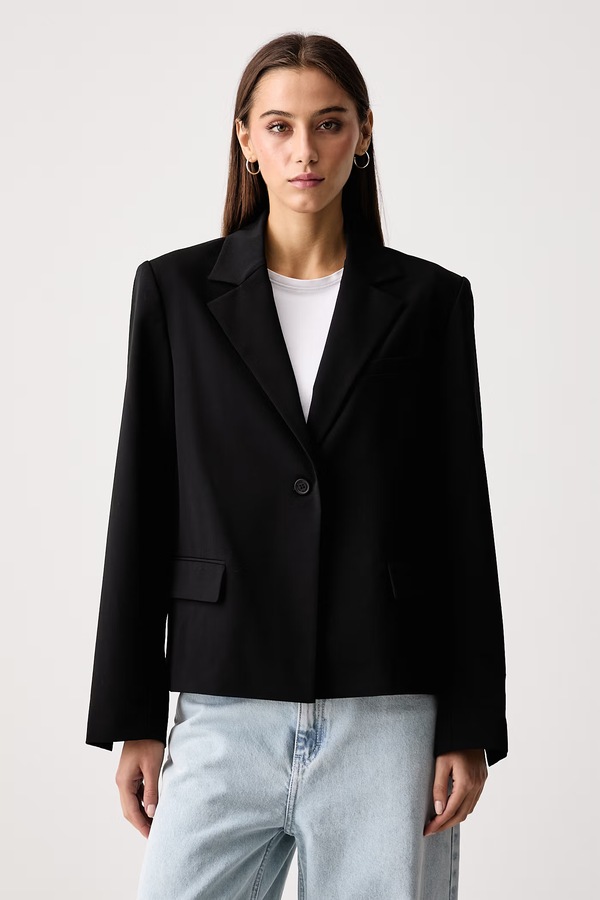 Однобортний піджак жіночий Karl Lagerfeld Jeans x Pietro Terzini колір чорний фото 2