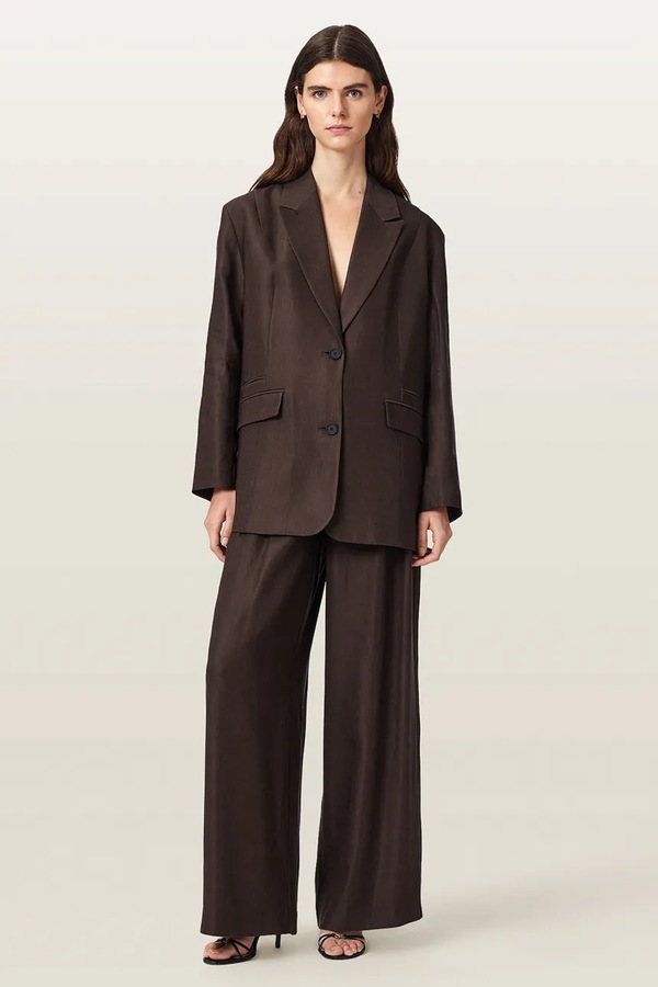 Пиджак женский вискозный AllSaints CHARLEY цвет коричневый
