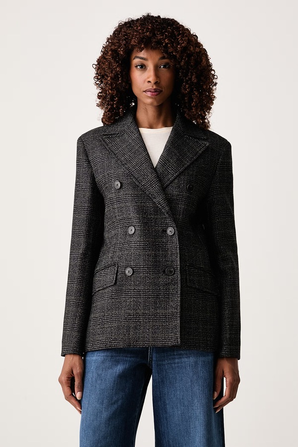 Двубортный пиджак женский шерстяной Weekend Max Mara WKDOCCHIO цвет серый