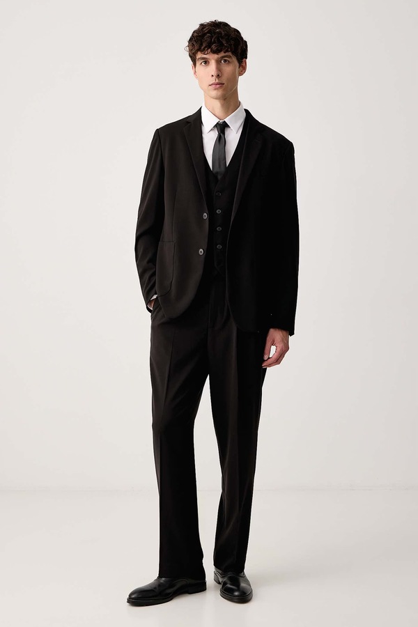 Однобортний жилет чоловічий з віскозою Lindbergh колір чорний