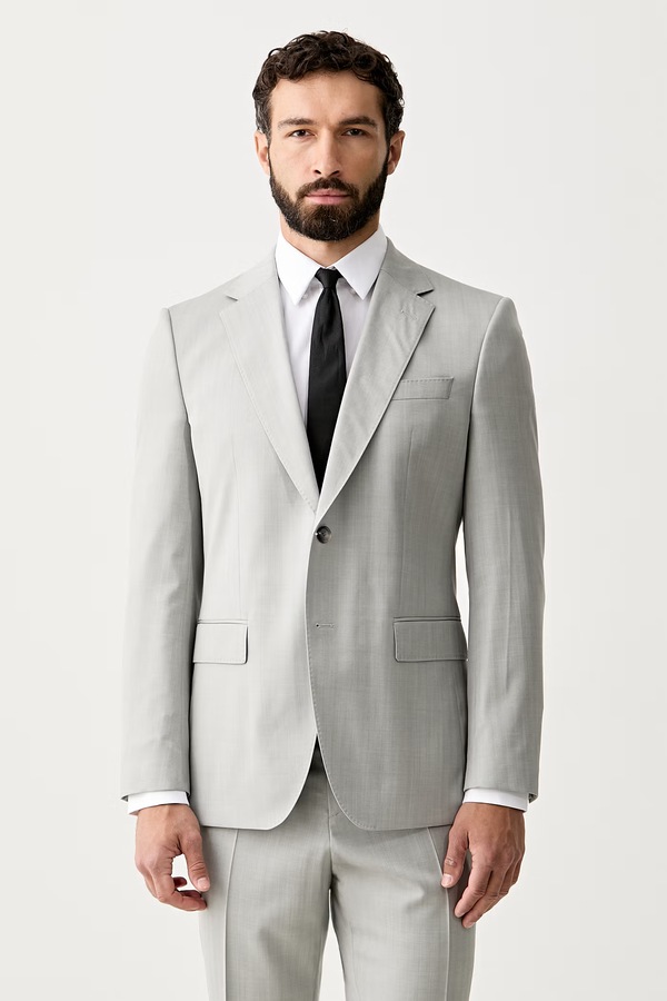 Костюм двійка чоловічий вовняний BOSS H-Huge-2Pcs-B1-263 колір сірий