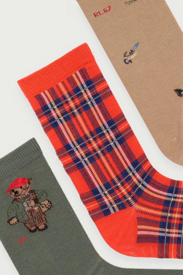 Шкарпетки дитячі 3 шт. Polo Ralph Lauren колір барвистий