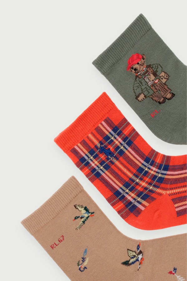 Носки детские 3 шт. Polo Ralph Lauren цвет разноцветный
