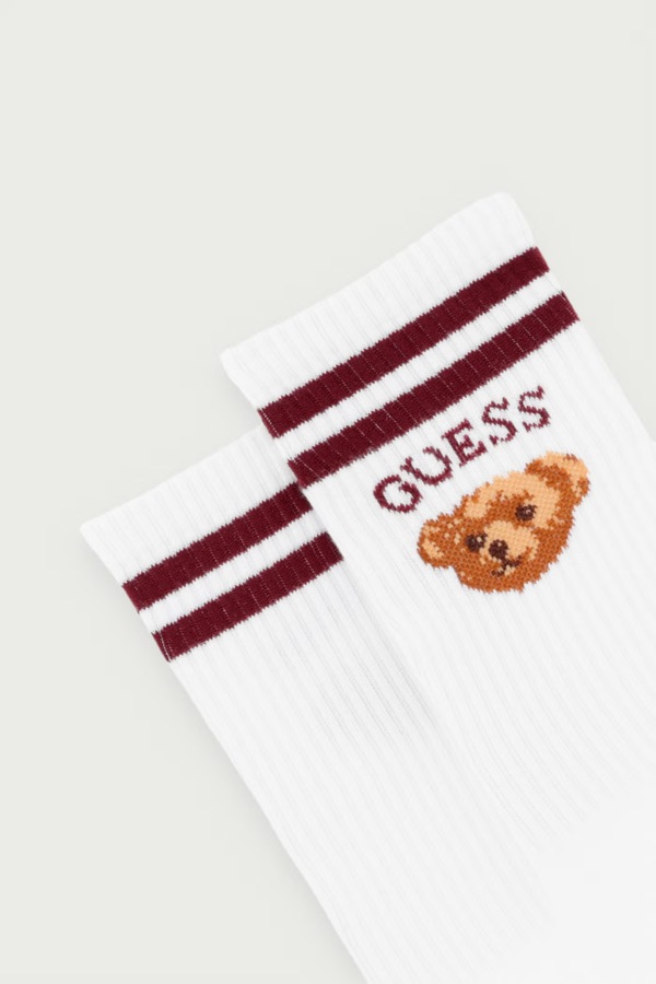 Шкарпетки жіночі з бавовною Guess колір білий фото 2