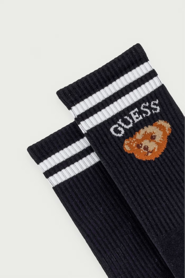 Шкарпетки жіночі з бавовною Guess колір чорний
