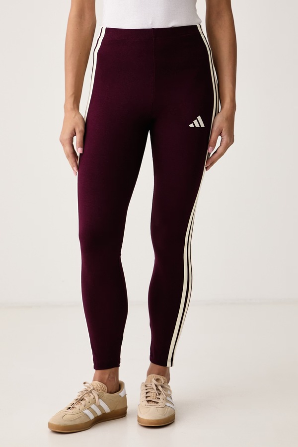 Леггинсы женские с хлопком adidas Essentials цвет бордовый