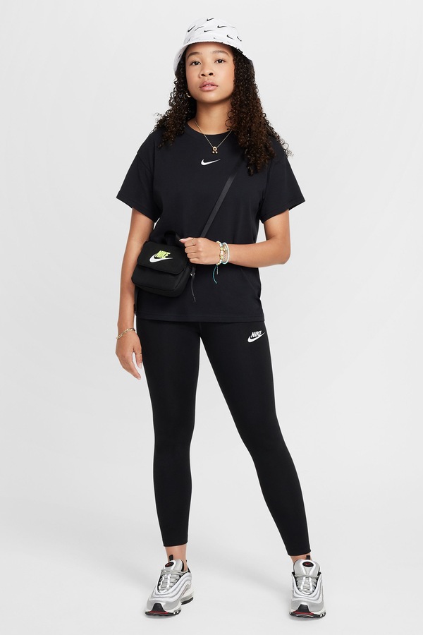 Легінси дитячі з бавовною Nike Sportswear Classic колір чорний