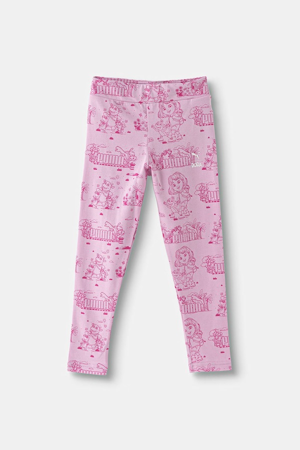 Легінси дитячі з бавовною Puma X DORA Leggings колір рожевий