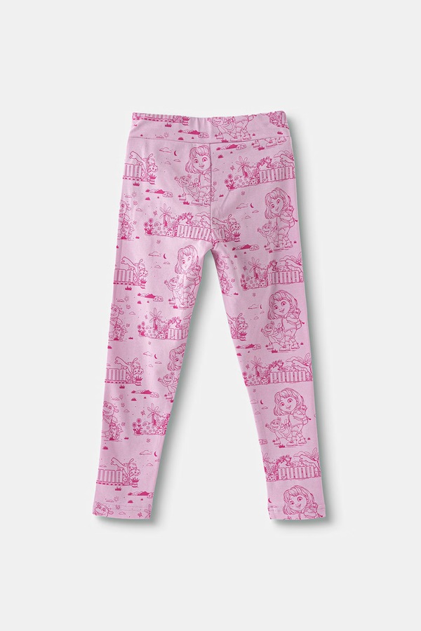 Легінси дитячі з бавовною Puma X DORA Leggings колір рожевий