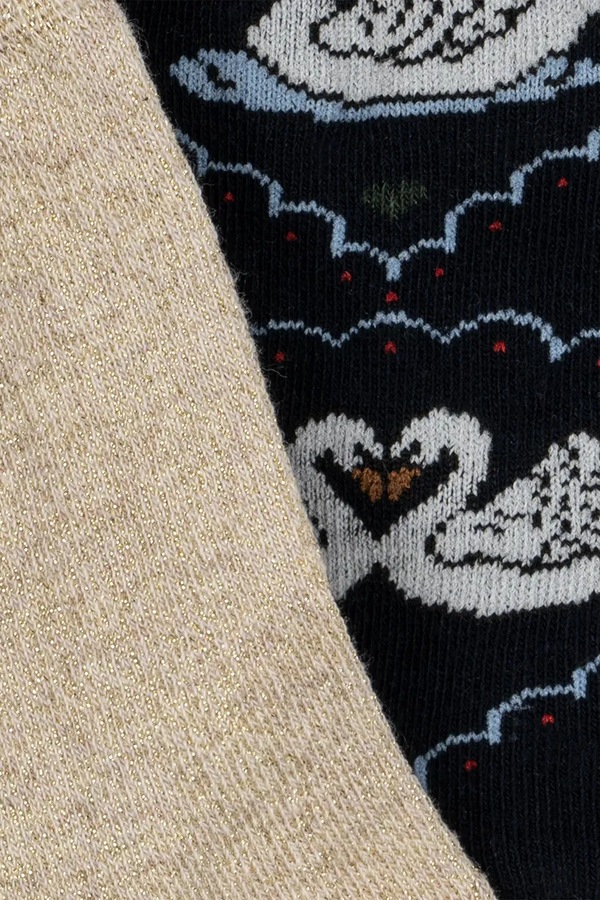 Носки детские 2 PACK JACQUARD SWAN SOCKS 2 шт. Konges Sløjd цвет темно-синий