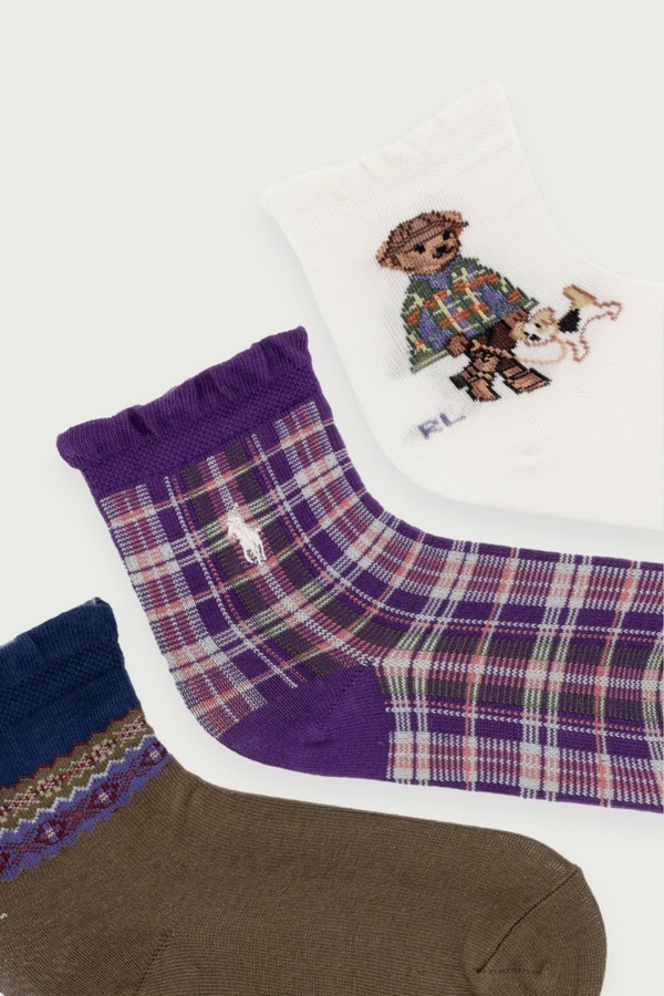 Шкарпетки дитячі 3 шт. Polo Ralph Lauren колір барвистий