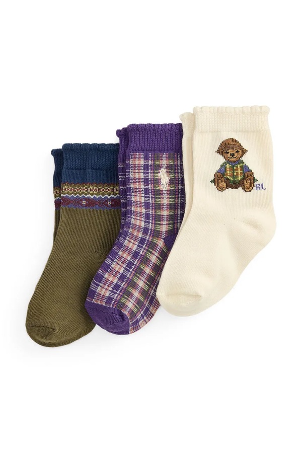 Шкарпетки для немовлят 3 шт. Polo Ralph Lauren колір барвистий
