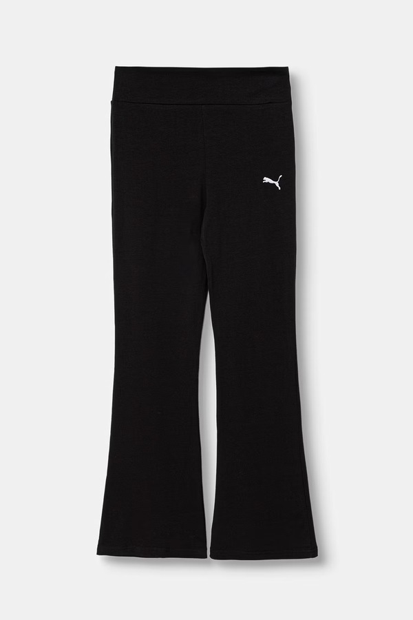 Легінси дитячі з бавовною Puma ESS High-Waist Flared Leggings колір чорний